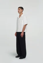 545 LINEN BOWLING SHIRT PURE WHITE