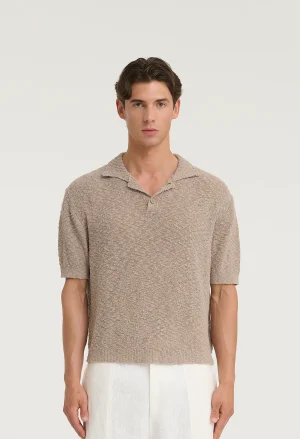 545 BOUCLÉ POLO SHIRT BEIGE SAND