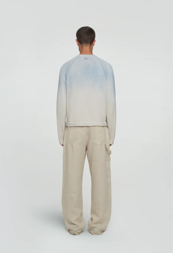 545 LINEN FADED SWEATER OCEAN BLUE