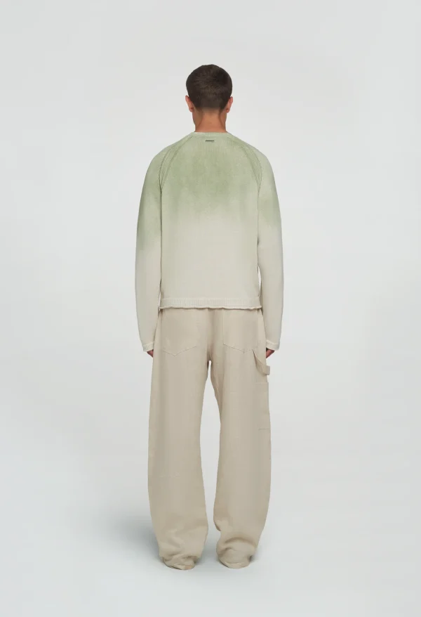 545 LINEN FADED SWEATER PALM GREEN
