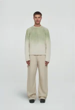 545 LINEN FADED SWEATER PALM GREEN