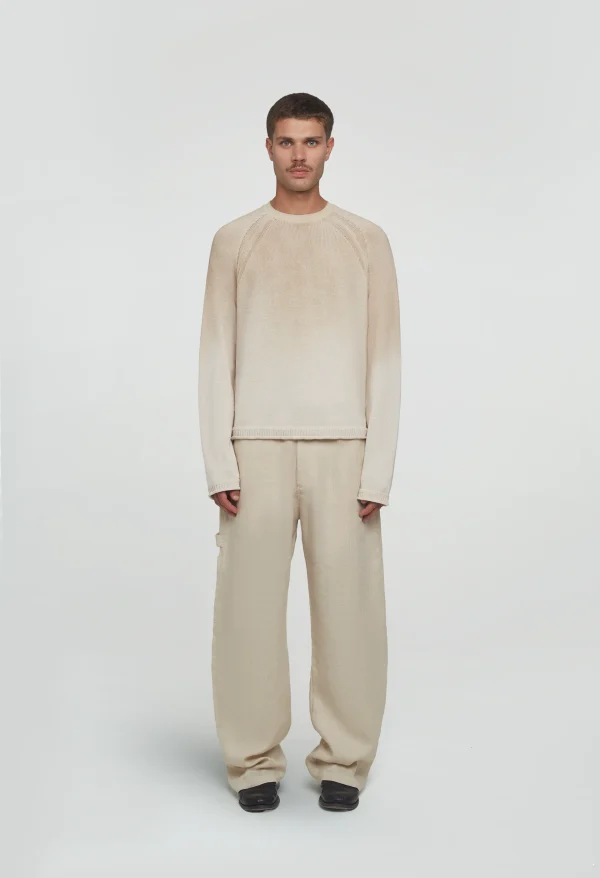 545 LINEN FADED SWEATER SAND BEIGE