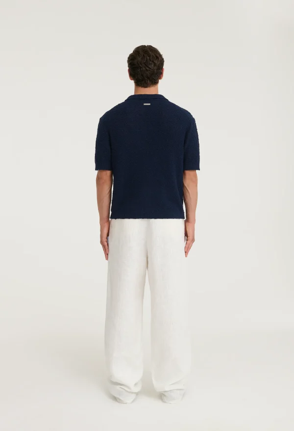 545 BOUCLÉ POLO SHIRT DARK NAVY