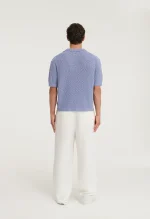 545 BOUCLÉ POLO SHIRT LIGHT BLUE