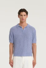 545 BOUCLÉ POLO SHIRT LIGHT BLUE
