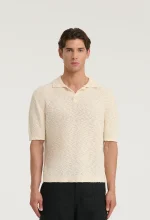545 BOUCLÉ POLO SHIRT IVORY WHITE