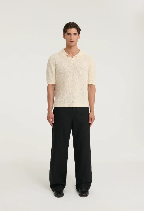 545 BOUCLÉ POLO SHIRT IVORY WHITE