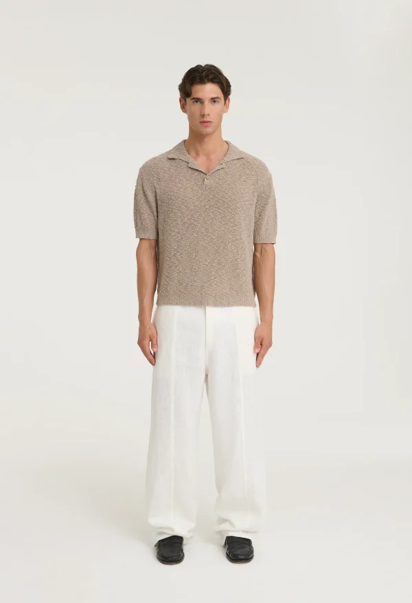 545 BOUCLÉ POLO SHIRT BEIGE SAND