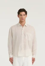 545 ULTRALIGHT STRIPED LOGO SHIRT SAND
