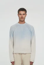 545 LINEN FADED SWEATER OCEAN BLUE