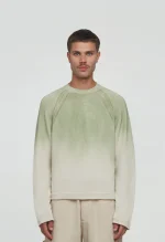 545 LINEN FADED SWEATER PALM GREEN